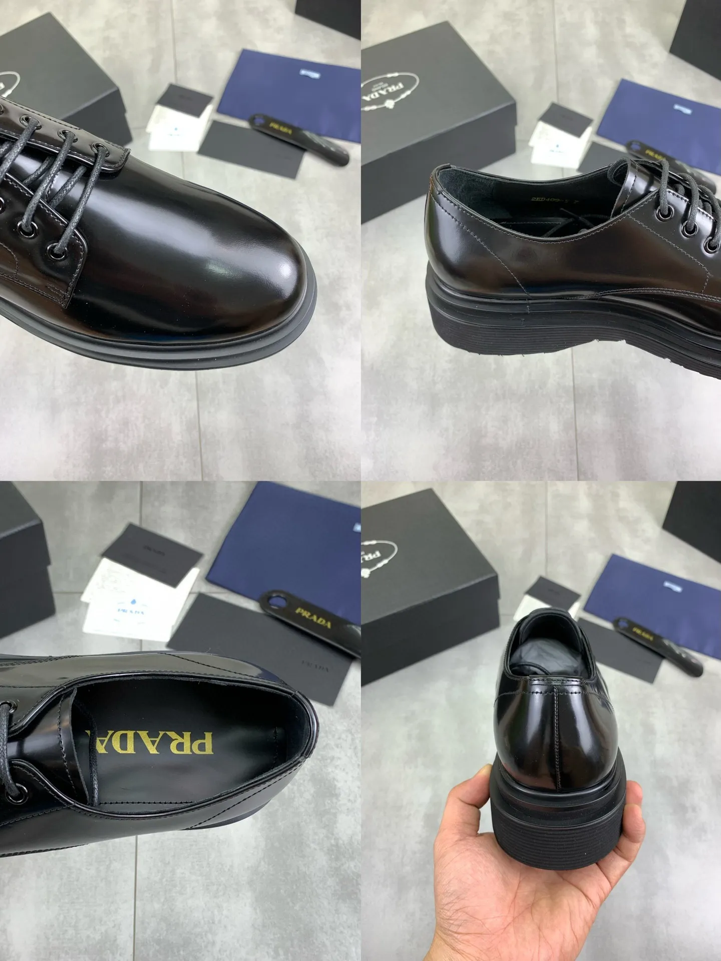 Factory price P880 💰Original quality, top version🔱 ＰＲＡＤＡPrada. Men's business casual leather shoes, top quality products. 1:1 shipment⬆️Luxurious and noble👞All imported original brand fabrics, just to create a more comfortable wearing experience. Upper: Original comfortable open edge bead-rubbed calf leather➕Top imported water-dyed full cow lining, original lightweight and comfortable TPU foam combination bottom✔️Code number: 39-44 (38.45 can be customized)